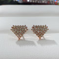 Pavé Triangle Stud Earrings in Three Metal Tones with Clear Crystal Details view 4