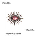 Sunburst Faceted Crystal Brooch Rhinestone Rays Purple Blue view 6