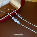 Silver Oval Halo Crystal Tennis Bracelet Clear Stones view 3