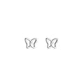 Silver Openwork Mini Butterfly Stud Earrings Simple Metal view 5