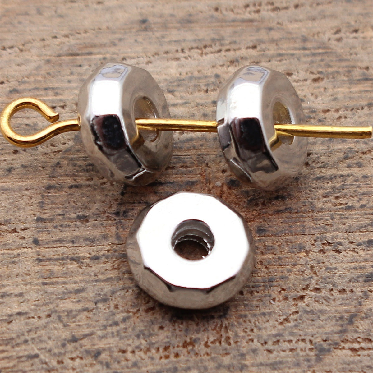 7.9x7.9x3mm 0.72g Multicolor Zinc Alloy Faceted Round Disc Spacer Beads for DIY Jewelry Making