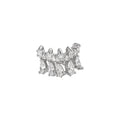 Silver Crystal Drop Ear Clip Pearl Flower Clip Open Ring view 5