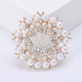 Hexagonal Floral Wreath Brooch with Faux Pearls Decorative Lapel Pin view 2