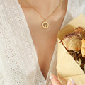 Gold Tree of Life Round Pendant Necklace Cutout Disc view 4