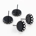 Colorful Round Crown Edge Bezel Earring Post Settings view 6