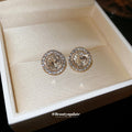 Spiral Crystal Stud Earrings In Five Color Accents view 4