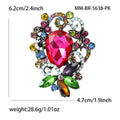 Oval Crystal Bow Cluster Brooch in 8 Color Options view 12