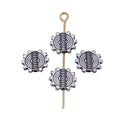 Ridged Edge Flat Round Metal Bead for Jewelry Making view 4