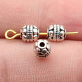 Dotted Round Spacer Bead In Antique Silver For Jewelry Making view 1