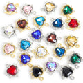 Faceted Heart Crystal Metal Jewelry Charms, 22 Colorways view 4