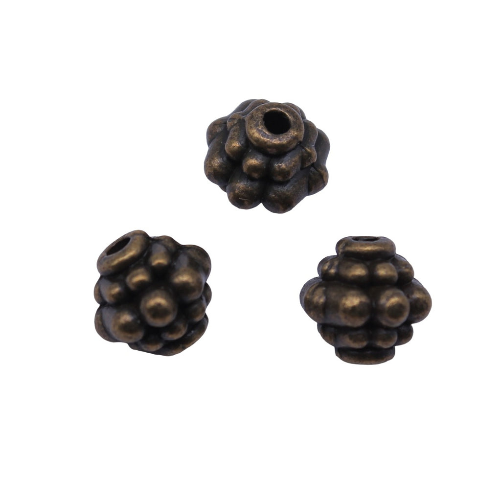 8x8x7.8mm 1g Antique Bronze Zinc Alloy Round Small Hole Spacer Beads for DIY Bracelet Jewelry Making