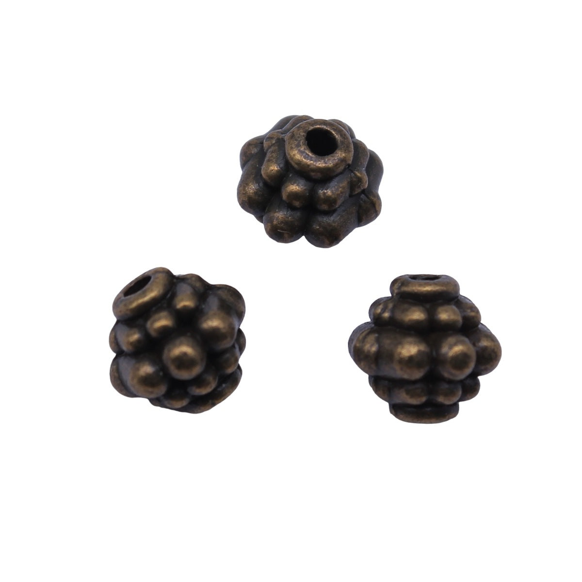 8x8x7.8mm 1g Antique Bronze Zinc Alloy Round Small Hole Spacer Beads for DIY Bracelet Jewelry Making