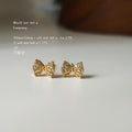 Gold Tone Clear Stone Tiny Bow Stud Earrings For Women view 4