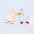 Gold Tone White Duck Enamel Charm with Yellow Beak view 3