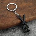 Cute Space Rabbit Metal Keychain for Couples Car Keys and Bags
