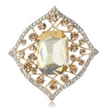 Openwork Diamond Frame Brooch With Large Rectangular Crystal view 1