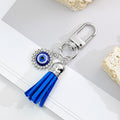 Blue Evil Eye Charm Keychain with D-Ring Swivel Clasp view 11