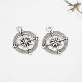 Compass Rose Medallion Metal Pendant Charm For Jewelry Making view 6