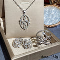 Openwork Leaf Jewelry Styles with White Stone Details view 5