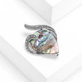 Silver Tone Shell Effect Teardrop Brooch With Double Scrolls view 2