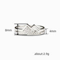 White Gold Mountain Peak Double Layer Pave Ring Alloy view 4