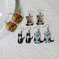 Acrylic Animal Food Print Hook Earrings 4 Fun Designs view 1