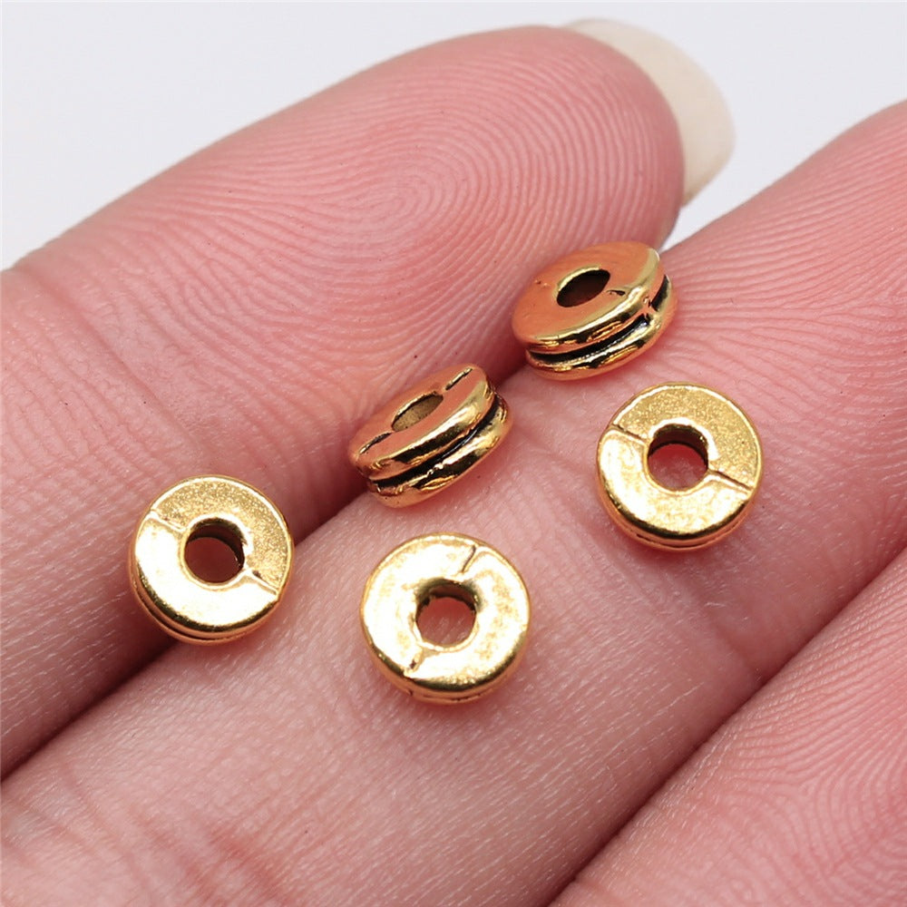 6x3mm 0.4g Antique Gold Zinc Alloy Small Hole Spacer Beads for Necklace Bracelet Making