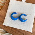 Colorful Polka Dot Half Hoop Stud Earrings Statement Jewelry view 8