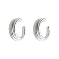 Silver Tone Ear Cuffs In Three Sculpted Textured Styles view 5