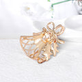 Green Gold Tone Bell Crystal Metal Brooch Pin for Jackets and Lapels view 4