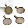 Plain Round Pendant Bezel Settings in Four Metal Finishes view 3
