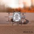 Silver Cushion Cut Halo Clear Stone Pave Band Ring Sizes 6-10 view 4
