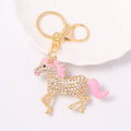 Rhinestone Running Horse Keychain Enamel Mane Five Colors view 6