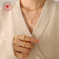 Oval Figaro Link Chain Necklace Bracelet Gold Steel Tones view 3