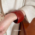 Wide Irregular Glossy Resin Cuff Bangle Bracelet 4 Colors view 3