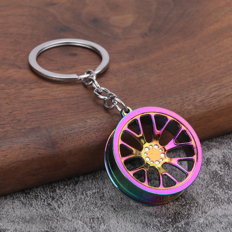 Car Wheel Rim Metal Keychain Creative Auto Accessory Key Ring
