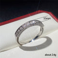 White Gold Pavé Half Band Cubic Zirconia Finger Ring Sizes view 5