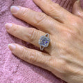 Silver Tone Cushion Crystal Double Halo Split Band Ring view 4