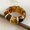 Acrylic Stretch Bracelets Pink Tortoise Amber Gold Accents view 8