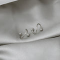 Minimalist Silver S Curve Ball End Ear Climber Pair view 2