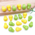 Yellow and Green Pear Shaped Acrylic Beads With Through Holes view 2