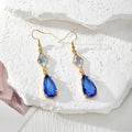 Moon Teardrop Crystal Dangle Earrings Dried Flower 4 Styles view 2