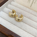 Sculptural Stud Earrings in Gold and Silver Tone Styles view 7