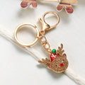 Eight Jeweled Christmas Santa Tree Snowman Bell and Reindeer Keychains view 4