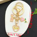 Twelve Pink and Red Rose Heart Metal Keychain Designs view 8