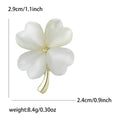 Cat Eye Four Leaf Clover Brooch Gold Stem Five Colors view 7