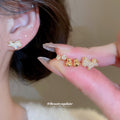 Rhinestone Horse Gourd Crystal Stud Earring Six Piece Sets view 2
