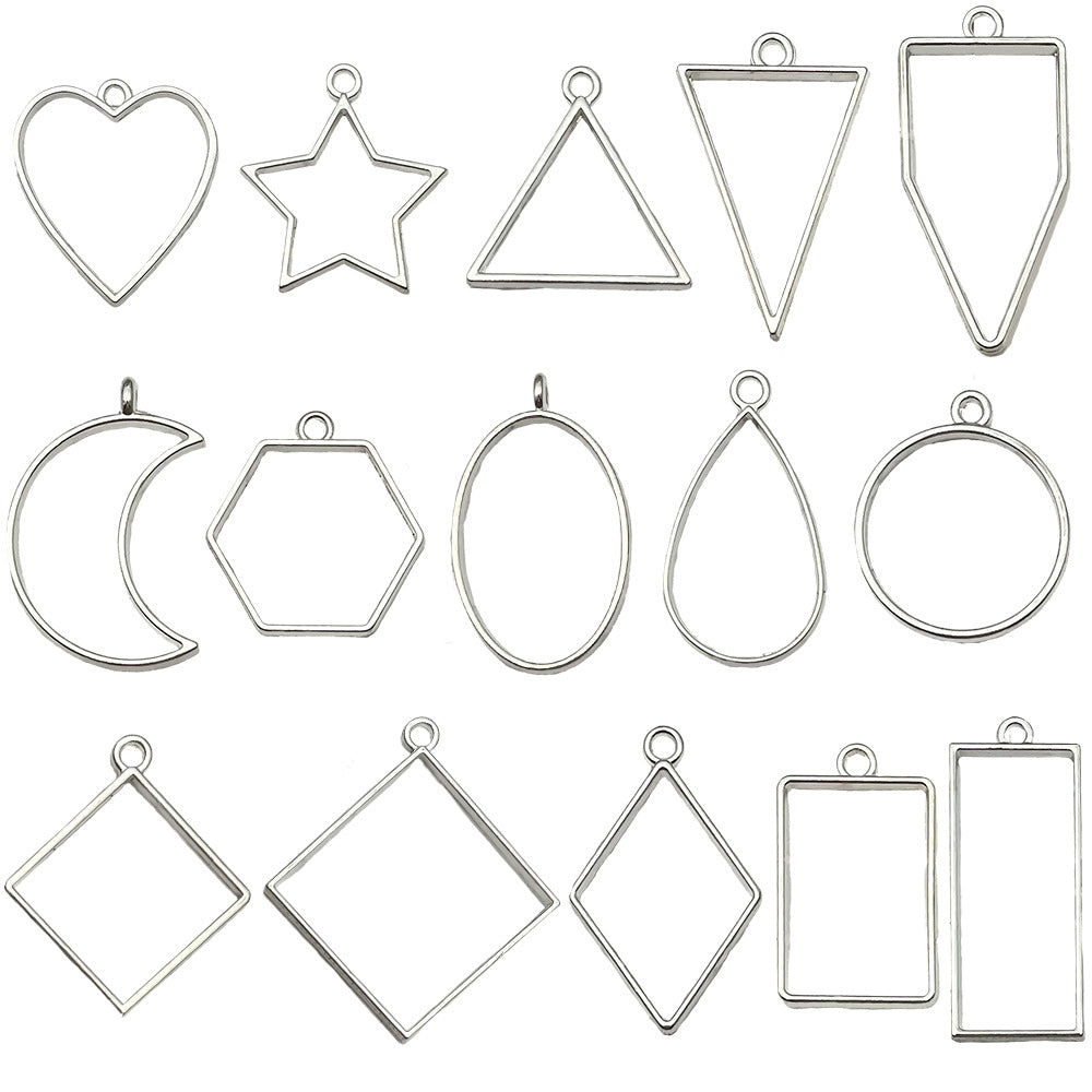 Zinc Alloy Heart Hollow Charm Pendants for DIY Jewelry Accessories