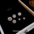 Mixed Size Clear Crystal Stud Earrings, Six Piece Set view 4
