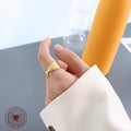 Gold Or Silver Center Twist Wave Band Ring Metal Alloy view 3